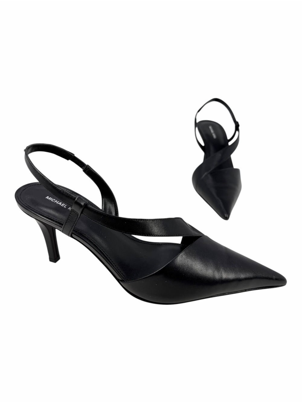 MICHAEL Michael Kors Women's Jaida Slingback Pointed Toe Pumps Black 8.5M